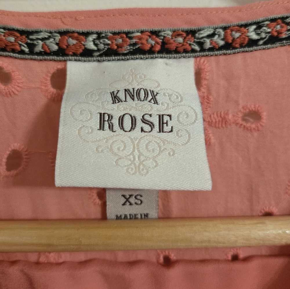 Knox Rose Pink Eyelet Short Summer Dress Size XS - Picture 6 of 6